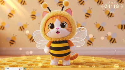 猫咪小蜜蜂来踩花蜜啦