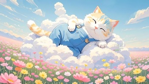 云朵上的猫咪
