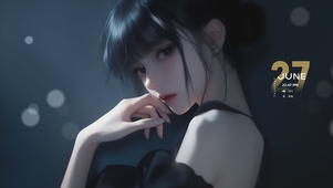 清纯黑发少女