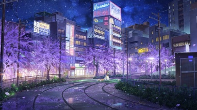 晚上带着猫过马路的女孩