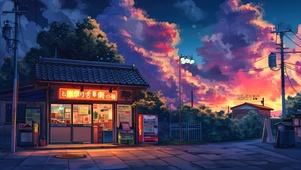 彩云下的荧光小店