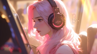 4K清纯粉发电竞女孩