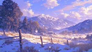 雪山脚下废弃的村落