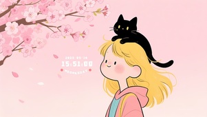 女孩与黑猫