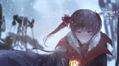 寒冷风雪中女孩