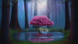 4K唯美治愈森林樱花树