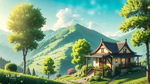 4K美丽的山中小屋