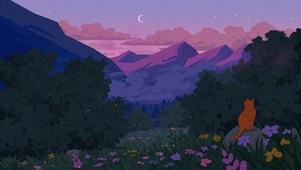 夜色很美猫咪可爱