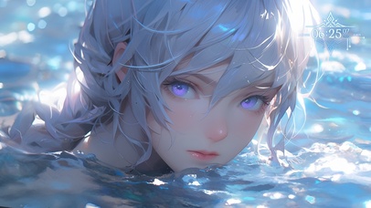 水中银发女孩