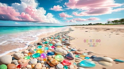 彩云下的彩石滩