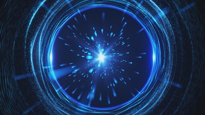 蓝色抽象空间粒子