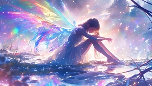 七彩翅膀的少女