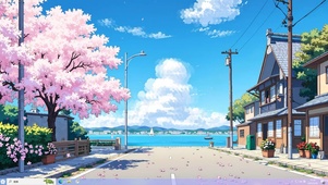 樱花海景街道主题