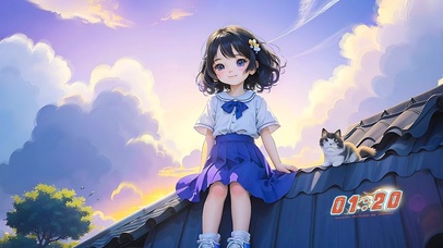 可爱女孩和猫猫