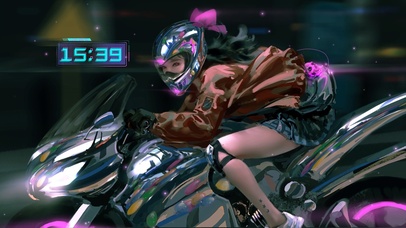 4K 机车女孩 帅气  