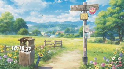 护眼蓝天白云花草树木