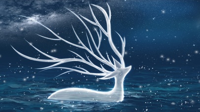 夜空星河梦幻萤火麋鹿