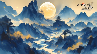 4K 中式鎏金山水