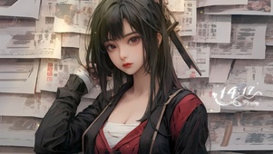 黑发治愈少女