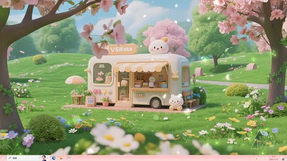 美丽郊外可爱的移动便利小店