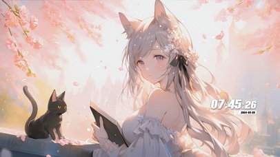 猫耳少女与猫咪