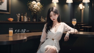 4K纯欲系白裙酒吧女孩