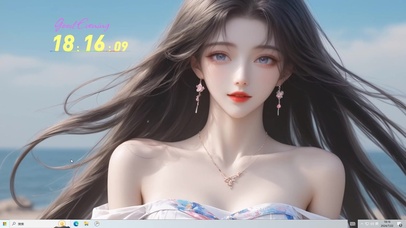 海边黑发绝美少女