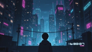 像素风赛博朋克城市
