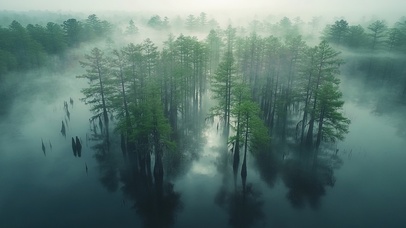 绿色护眼水杉林