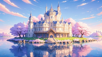 岛上樱花城堡