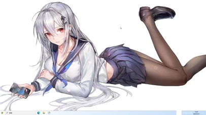 二次元 白发黑丝 JK美少女