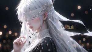 可爱蒙眼少女