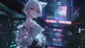 赛博都市猫耳少女