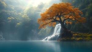 湖畔大树