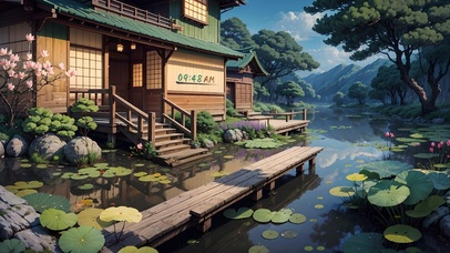 4K唯美治愈古风荷塘木屋