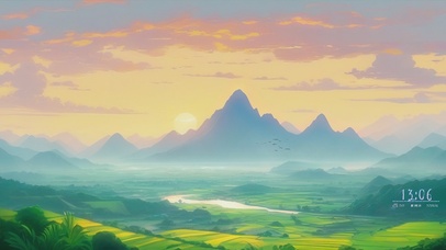 4K唯美清晨田野