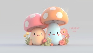 拟人可爱小蘑菇