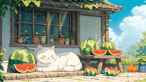木屋前的猫咪