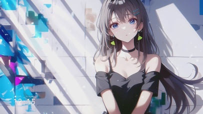 可爱插画吊带少女