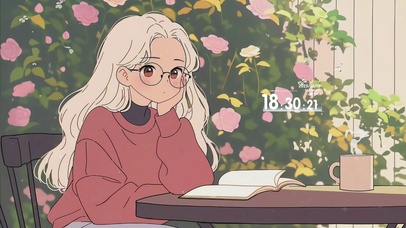 戴眼镜的可爱少女