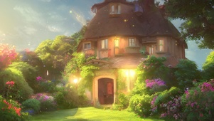 夜晚的童话小屋