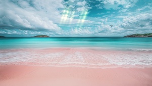 粉色海滩