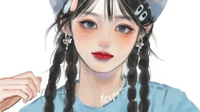 活泼麻花辫女孩