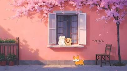 樱花树下小动物