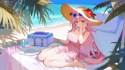 海边泳装少女-澄闪