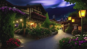 夜晚的小山城