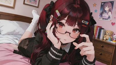 戴眼镜的可爱少女