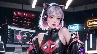 4k酷炫赛博少女