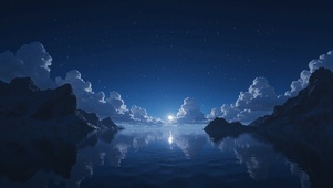 安静夜晚水面