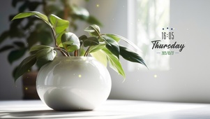 简约绿植阳光桌面
